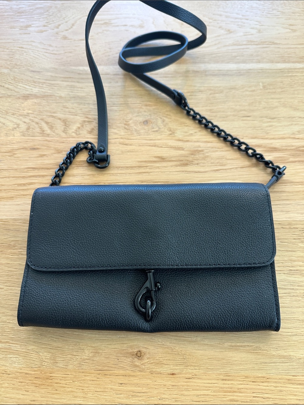 Rebecca Minkoff Black Pebbled Leather Crossbody Bag